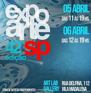 Poster of the 42nd edition of Expoarte São Paulo — 5 and 6 April, Art Lab Gallery, Vila Madalena.